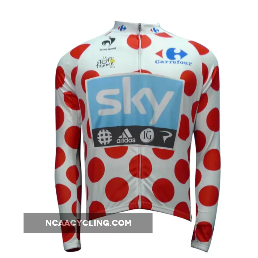 Team SKY Red Dots Long Sleeve Jersey Tour De France 2012