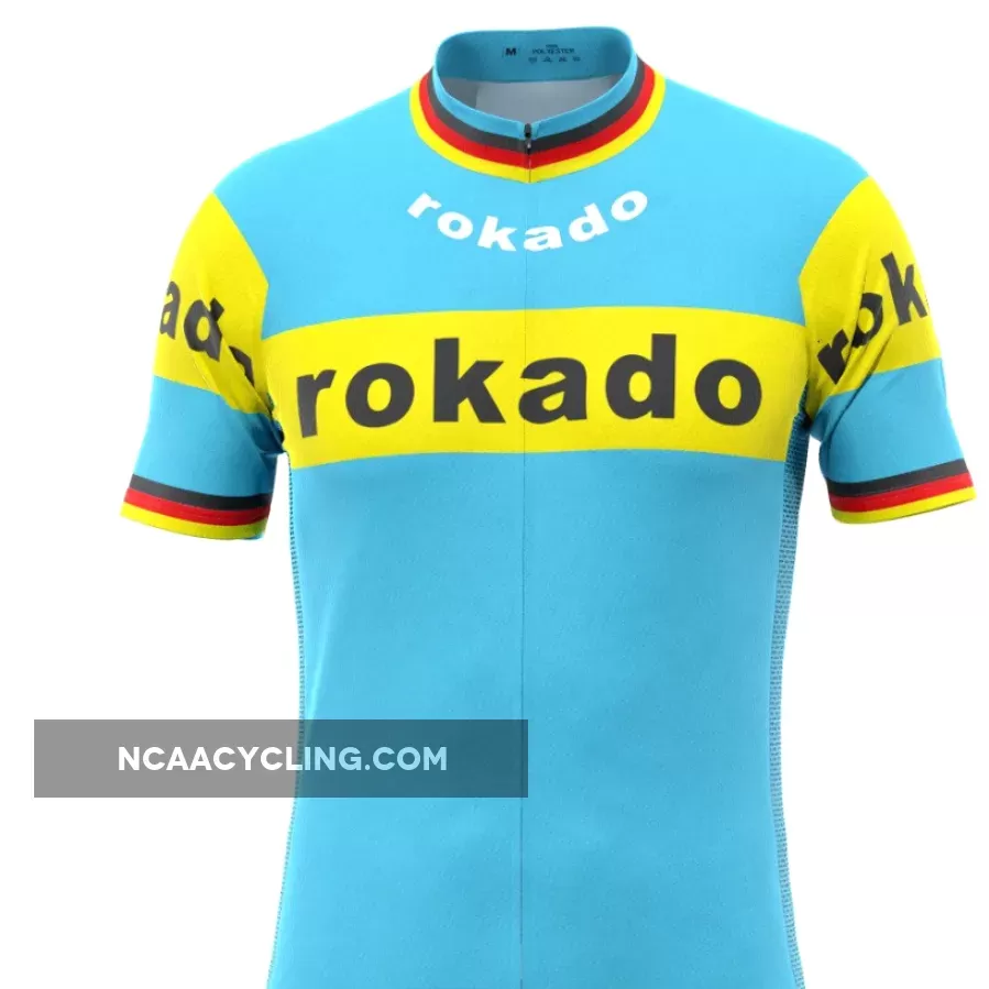 Men's Retro 1973 Team Rokado German Cycling Jersey Outlet