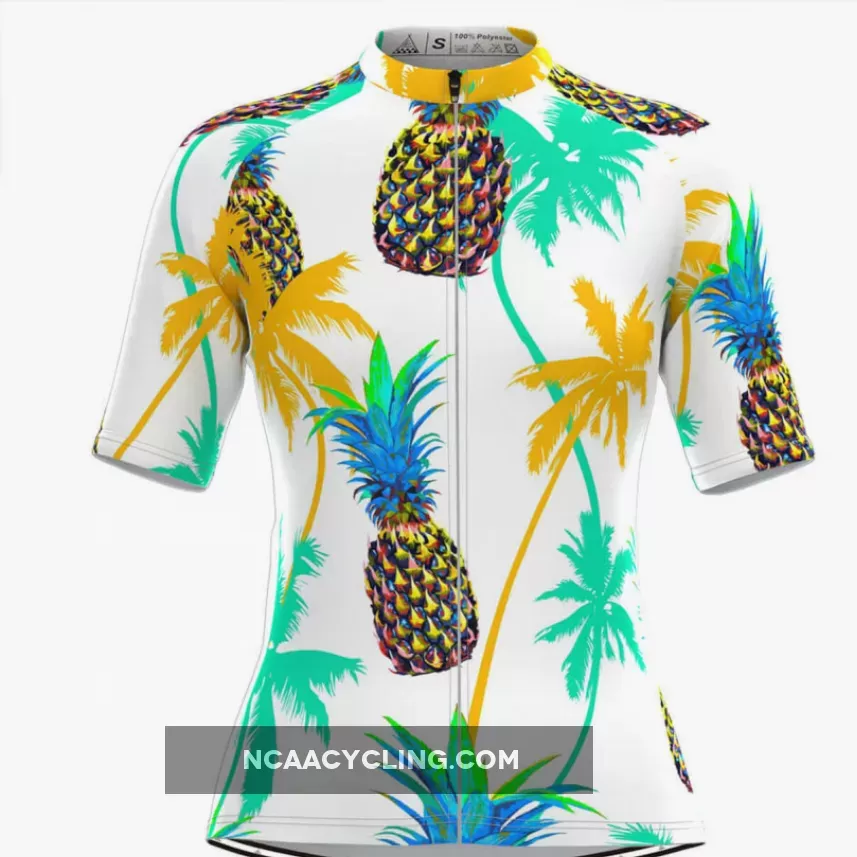 Women's Tropical Pineapple Print Hawaiian Cycling Jersey