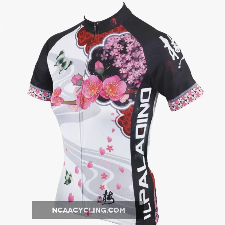 Ilpaladino Scenic Spring Women's Summer Short-Sleeve Cycling Jersey Biking Exercise Bicycling Pro Cycle Clothing Racing Apparel Outdoor Sports Leisure Breathable Sport Butterfly Around Petals Clothes NO.542