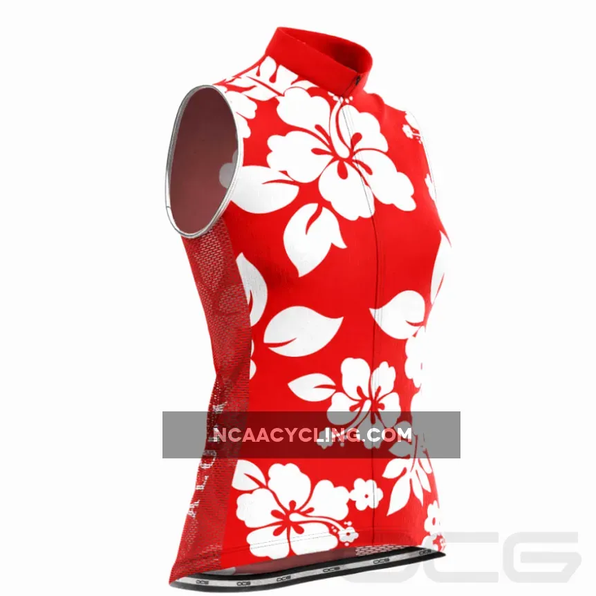 Women's Hawaiian Aloha Floral Sleeveless Cycling Jersey Hawaiian Bike Jersey