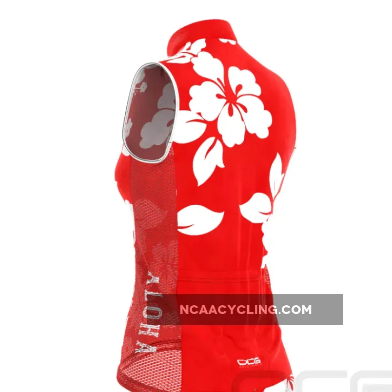 Women's Hawaiian Aloha Floral Sleeveless Cycling Jersey Hawaiian Bike Jersey