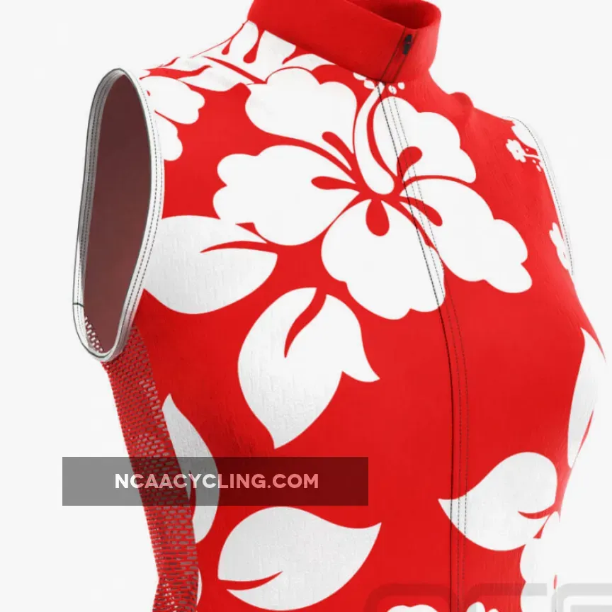 Women's Hawaiian Aloha Floral Sleeveless Cycling Jersey Hawaiian Bike Jersey