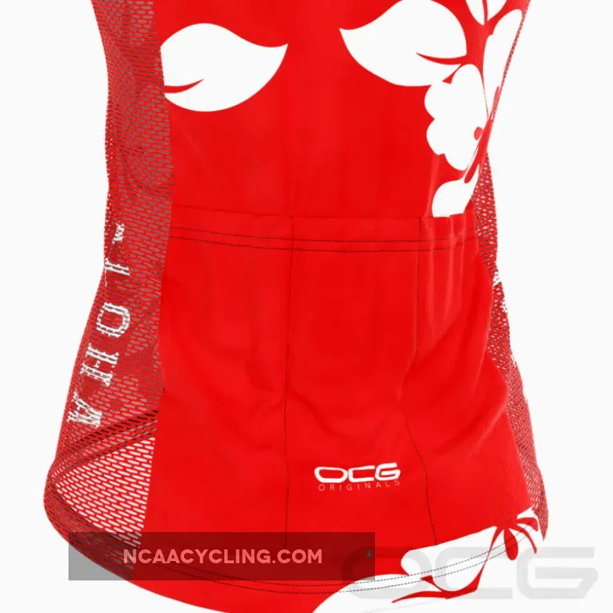 Women's Hawaiian Aloha Floral Sleeveless Cycling Jersey Hawaiian Bike Jersey