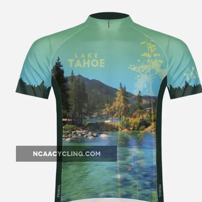 Primal Wear Lake Tahoe National Park men's Sport Cut Full Zip Short Sleeve Cycling Jersey, Sierra Nevada Cycling Jersey