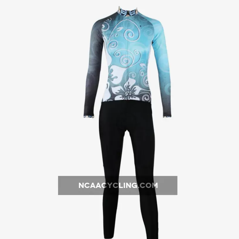 ILPALADINO Women's Long Sleeves Green Cycling Clothing Suits Apparel Outdoor Sports Gear Leisure Biking T-shirt Suits with Tights NO.320