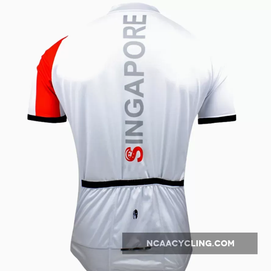 ILPALADINO Singapore Simple White Shirt Red Men's Cycling Wear Mountain Bike Jersey Crazy Bike Shirt for Summer Pro Cycle Clothing NO.055