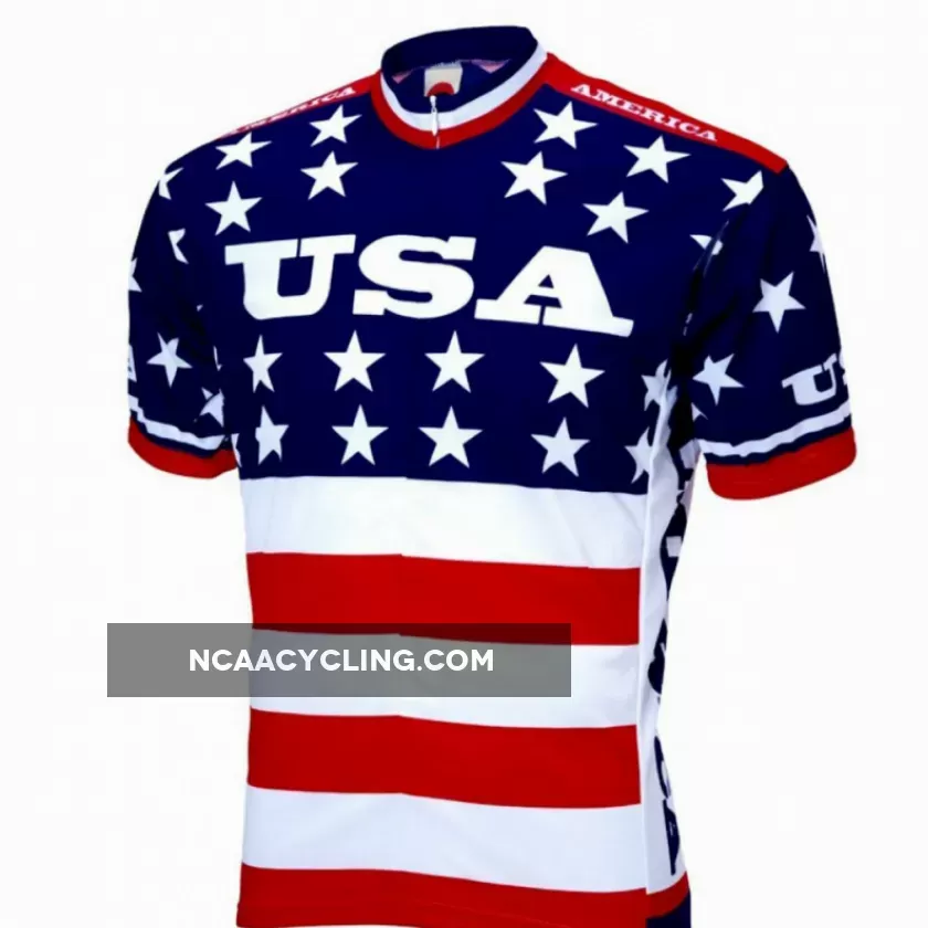 Team USA 1979 Replica Short sleeve full zip men's cycling jersey