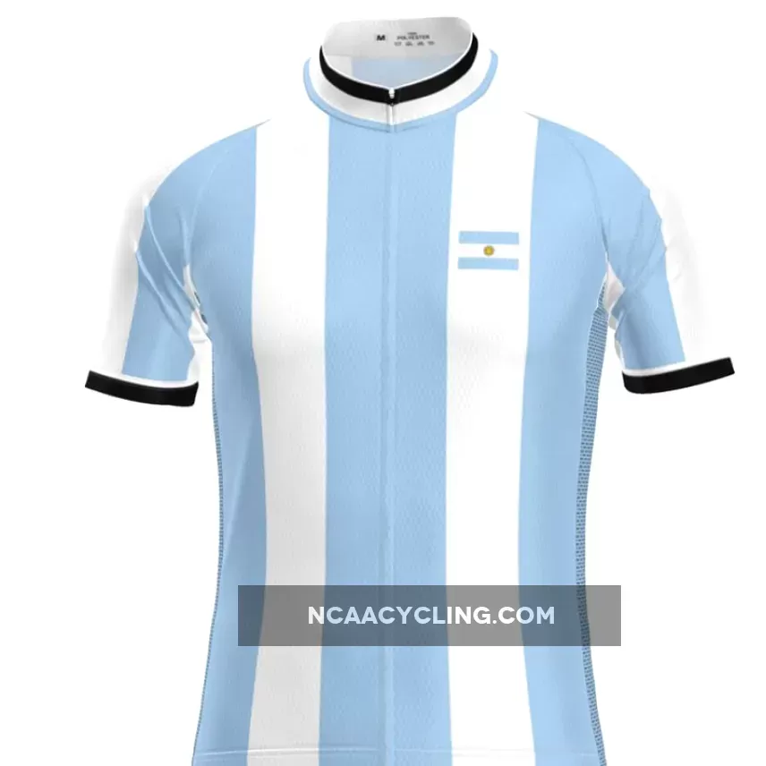 Men's Argentina Flag National Short Sleeve Cycling Jersey, Cycling Argentina