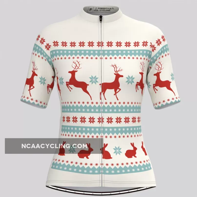 Classic Ugly Christmas sweater Women's Cycling Jersey - Beige