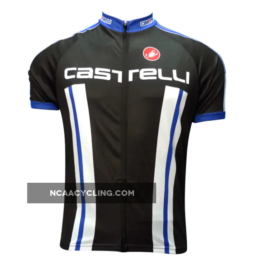 New CASTELLI BLACK-white Cycling short sleeve jersey