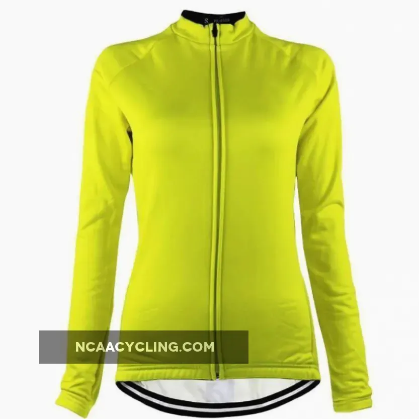 Women's High Viz Fleeced Long Sleeve Cycling Jersey
