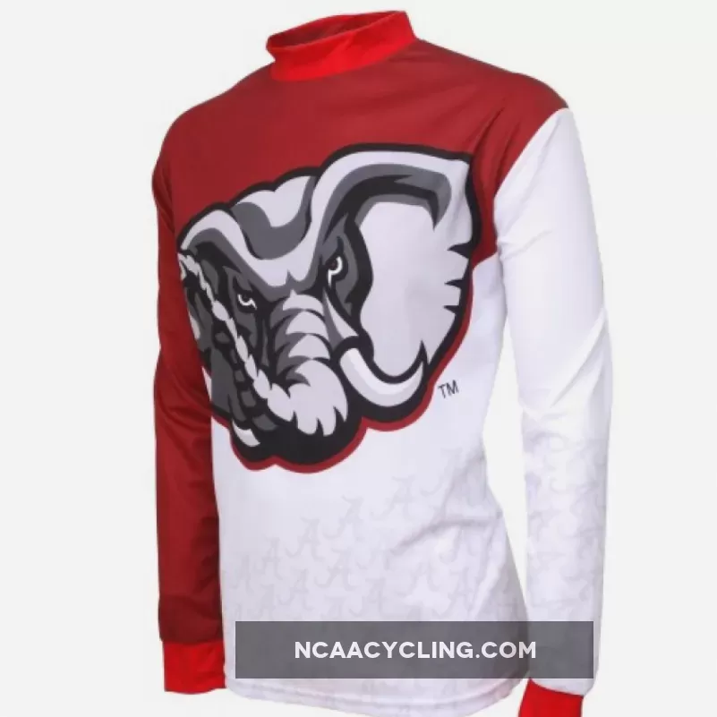 NCAA UA University of Alabama Crimson Tide Mountain Long Sleeve Bike MTB Cycling Jerseys