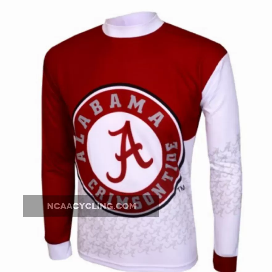 NCAA UA University of Alabama Crimson Tide Mountain Long Sleeve Bike MTB Cycling Jerseys