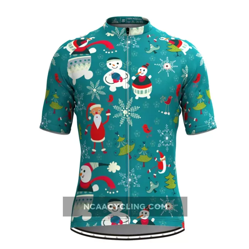 Santa Snowman Short Sleeve Cycling Jersey Outlet
