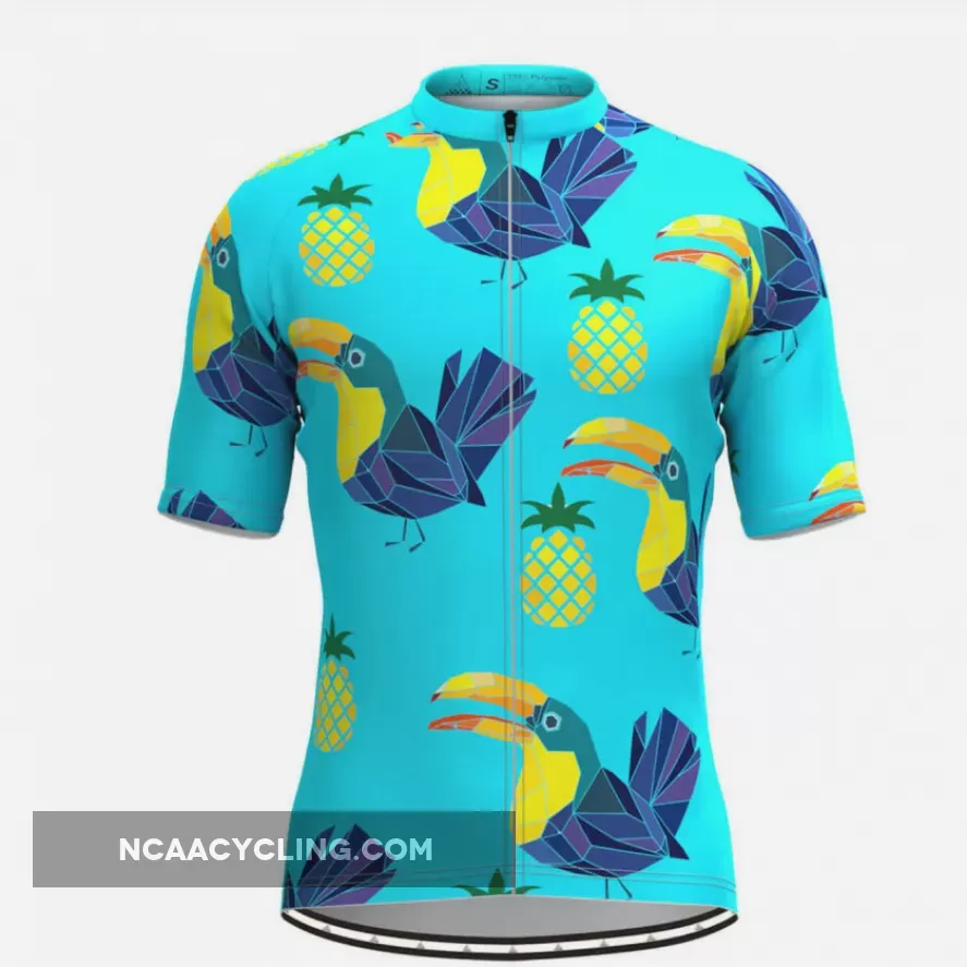 Men's Fruit Bird Print Cycling Jersey - Pineapple Brand New