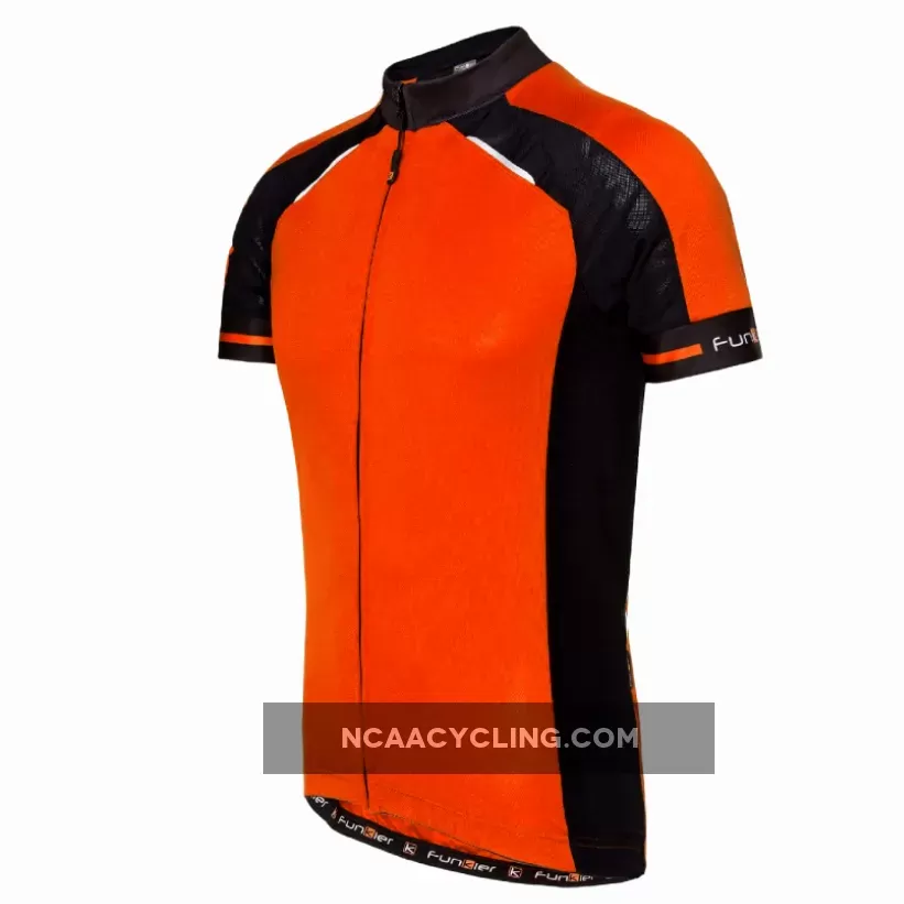 FunKier Firenze Full Zip Short Sleeve Men's Cycling Jersey Orange