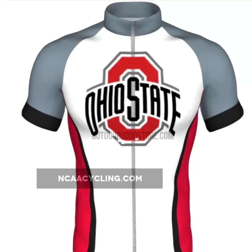 NCAA OSU The Ohio State University Buckeyes White Cycling Jerseys