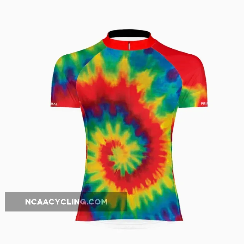 Primal Wear Tie Dye Full Zip Short Sleeve Women's Sport Cycling Jersey Tie Dye Bike Shirts