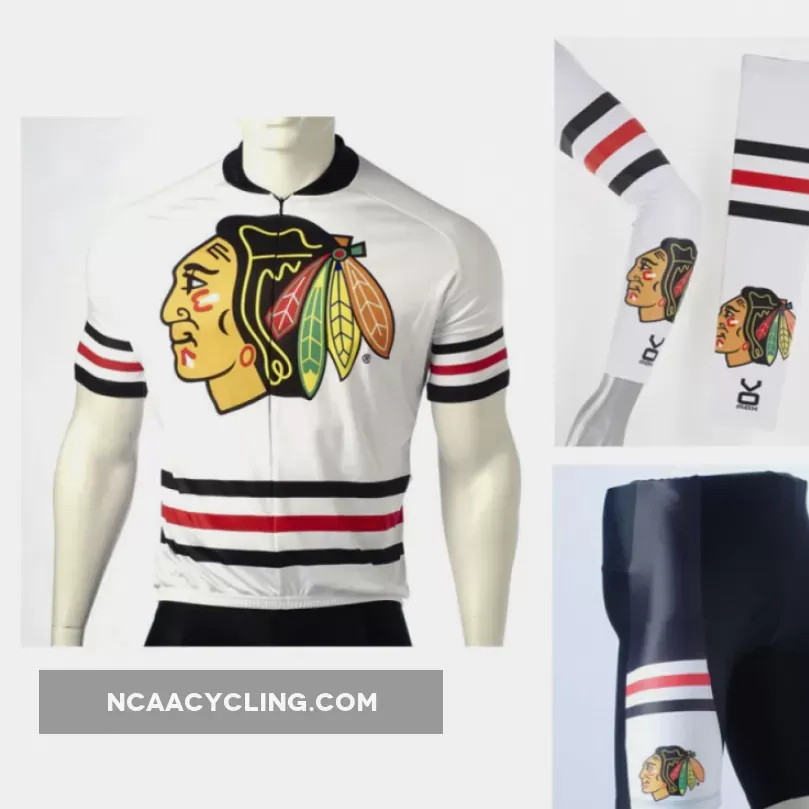 NHL Chicago Blackhawks Cycling Jerseys Bib Shorts Arm Warmers