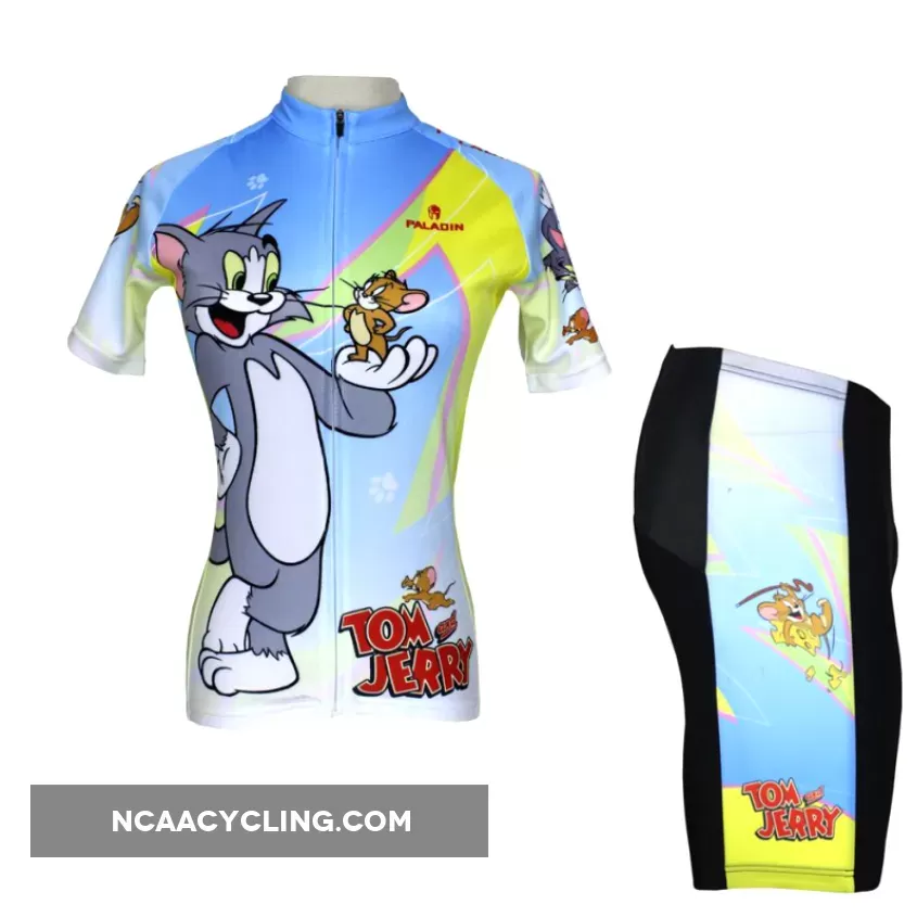 Ilpaladino Tom And Jerry Cats and Mouses Woman's Short/Long-sleeve Bike Shirt Cycling Jersey/Suit Bicycling Pro Cycle Clothing Racing Apparel Outdoor Sports Leisure Biking T-shirt Sportswear Cartoon World NO.099