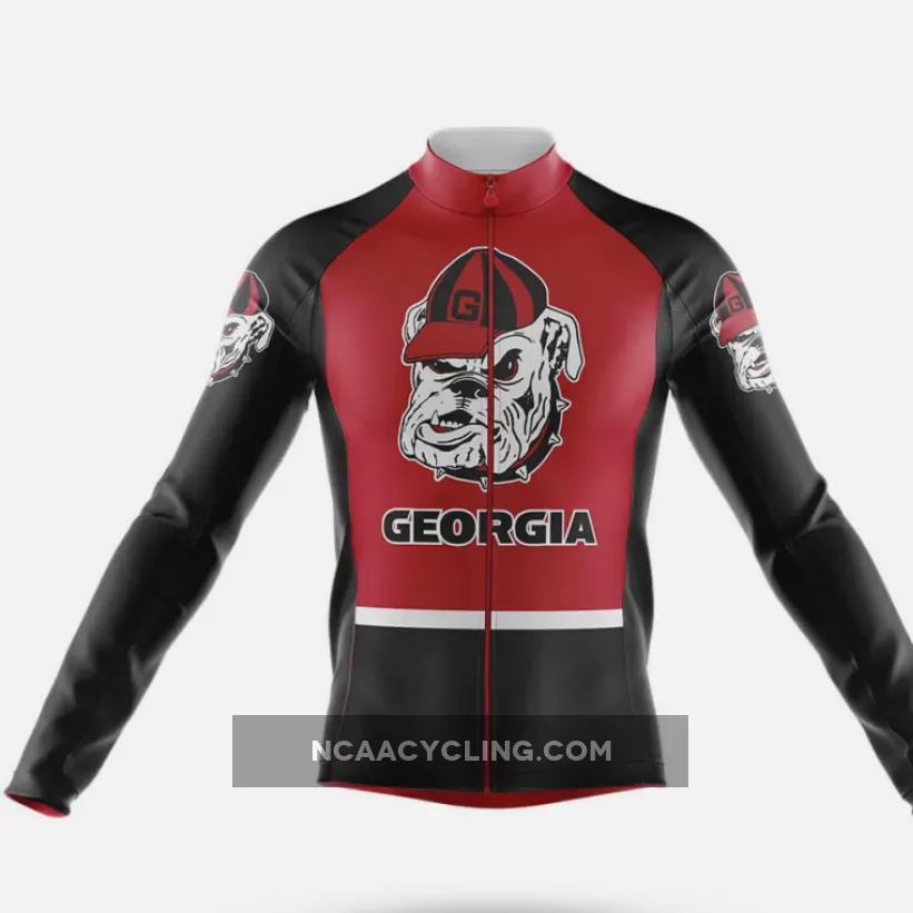 Georgia Dawgs Long Sleeve Cycling Jersey Only For Sale