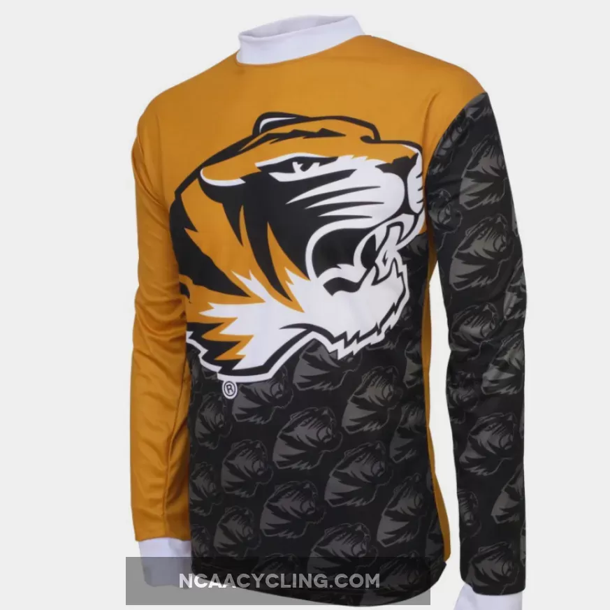 NCAA Mizzou, MU, University of Missouri Tigers Mountain Long Sleeve Bike MTB Cycling Jerseys
