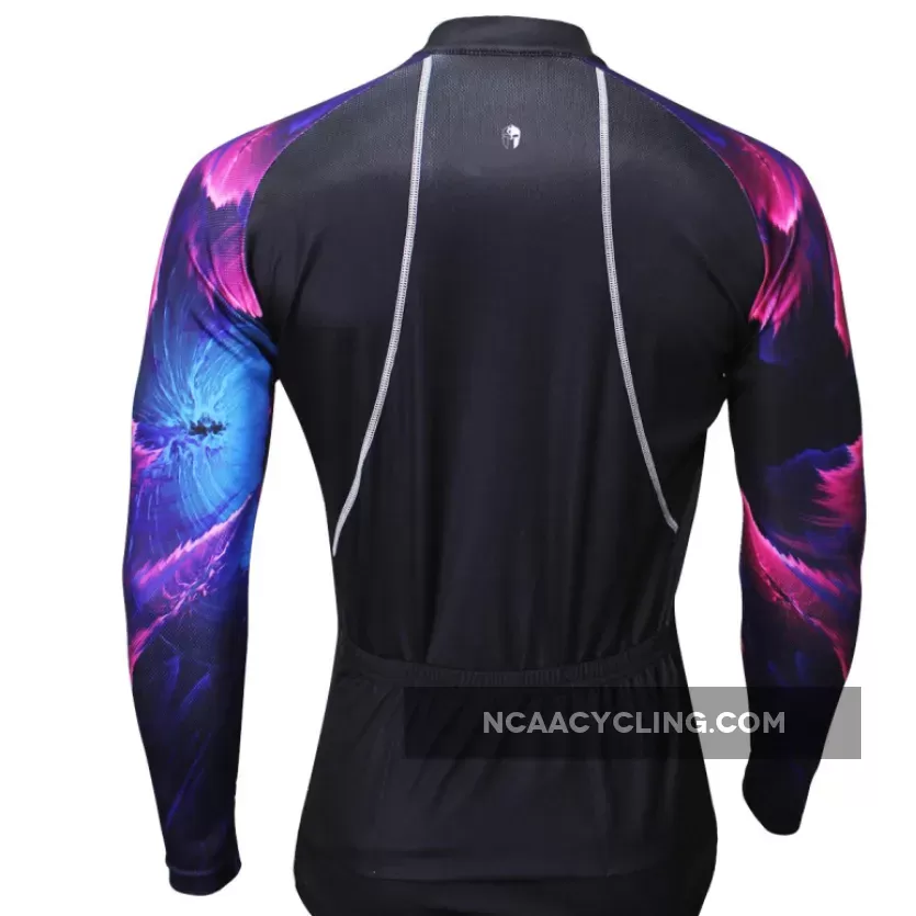 Purple Pink Cool Graphic Arm Men's Cycling Long-sleeve Black Jerseys NO.365