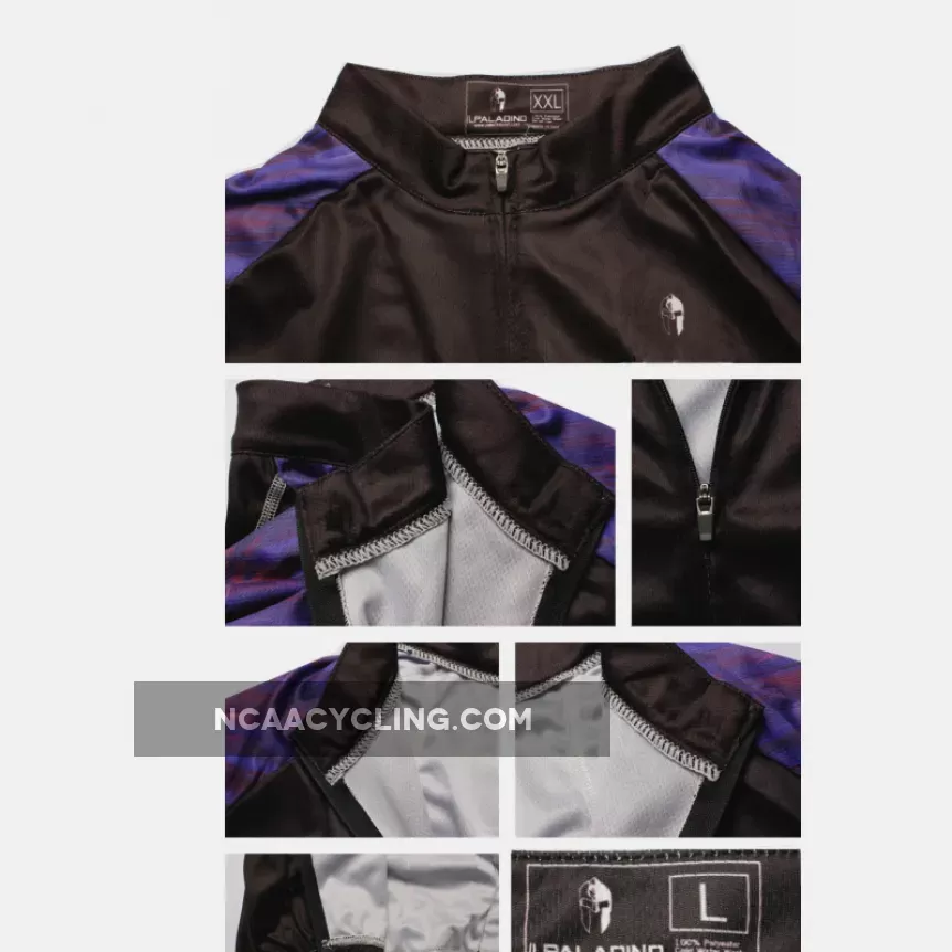 Purple Pink Cool Graphic Arm Men's Cycling Long-sleeve Black Jerseys NO.365