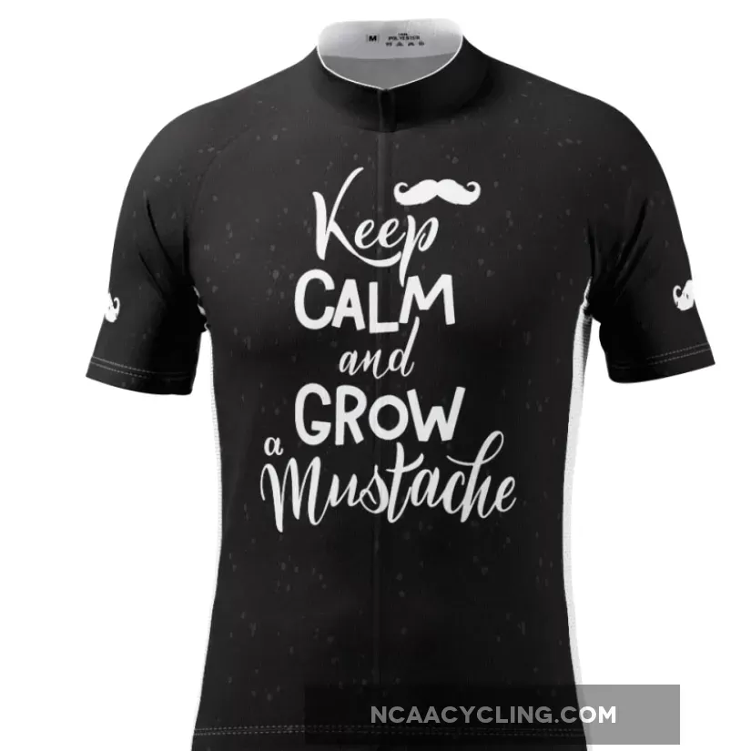 Men's Keep Calm Mustache Short Sleeve Cycling Jersey Online