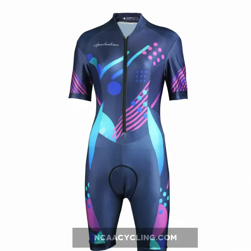 Women's Triathlon Short Sleeve Tri Suit Breathable Quick Dry Team Skinsuit Bike Swim Run 877