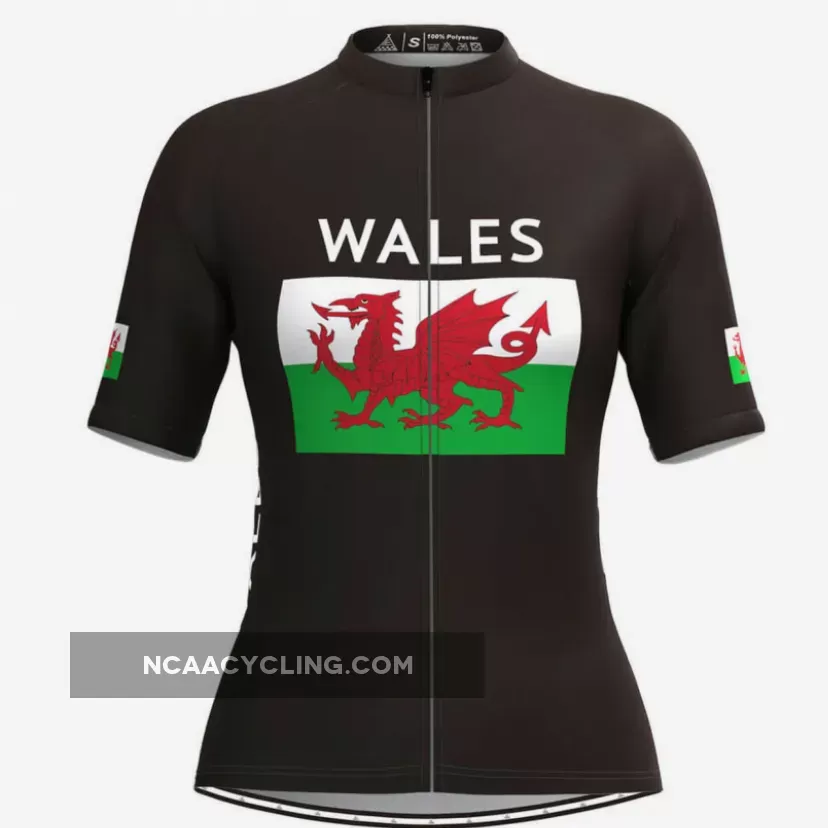 Wales Flag Women's Cycling Jersey Black Online