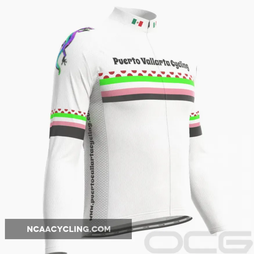 Men's Puerto Vallarta Polka Dot Long Sleeve Cycling Jersey