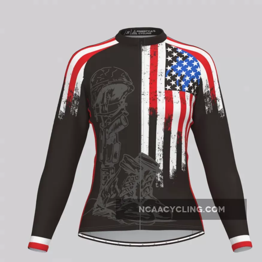 Honor The Fallen Women's LS Cycling Jersey To Buy