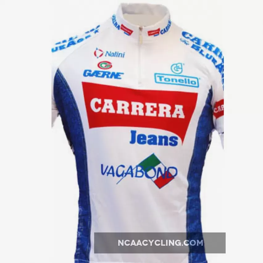 Carrera White Vagabond Half Zip Jersey, Brand New CAR11J1