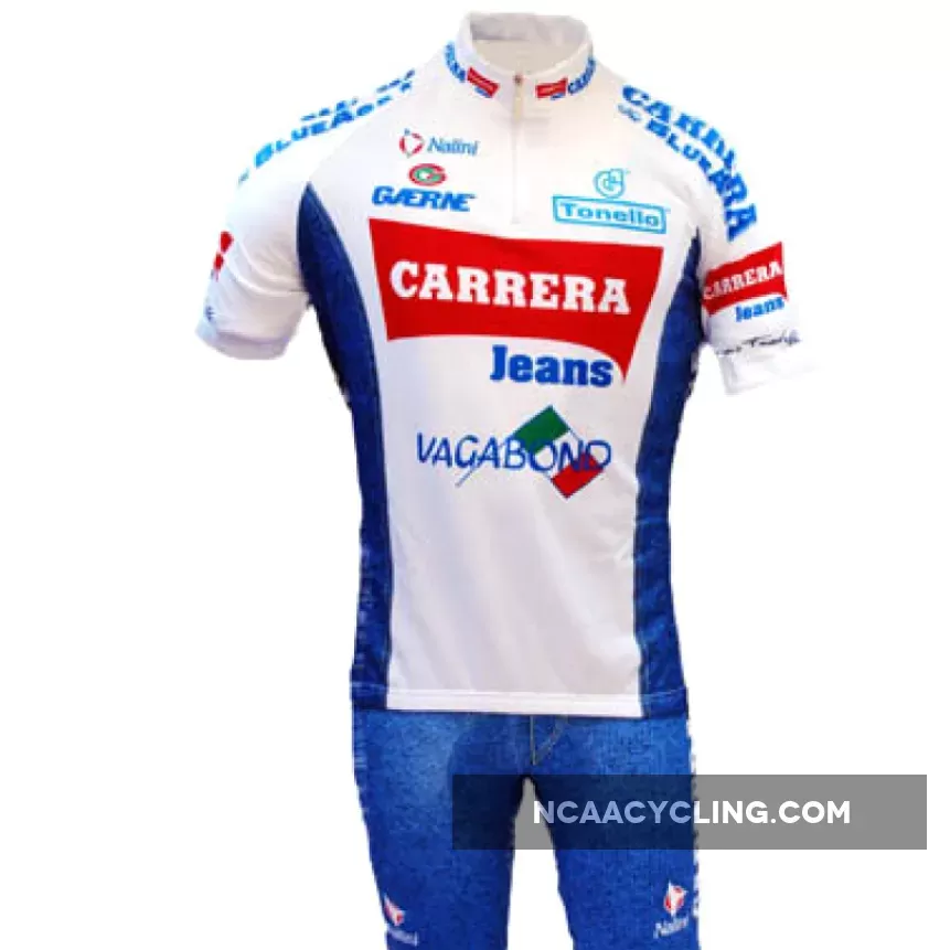 Carrera White Vagabond Half Zip Jersey, Brand New CAR11J1