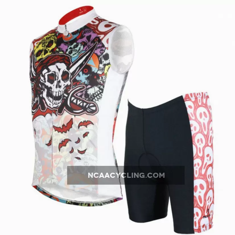 Ilpaladino Skull Men's Cycling Sleeveless Bike jersey/suit T-shirt Summer Spring Road Bike Wear Mountain Bike MTB Clothes Sports Apparel Top NO. W088