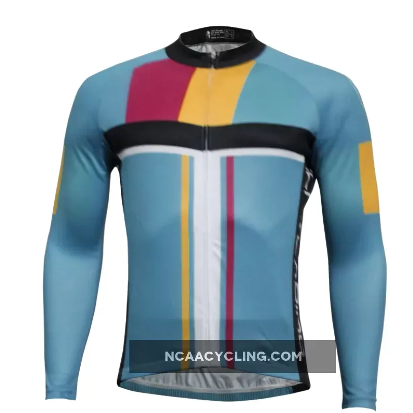 Men's Comfortable Breathable Long-sleeve Blue Cycling Jersey Outdoor Sportswear Leisure Biking Shirt Fall/Autumn Bicycle clothing NO.763