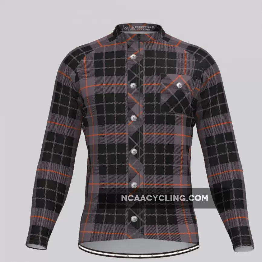 Plaid Checkered Shirt V3 Men's LS Cycling Jersey Outlet