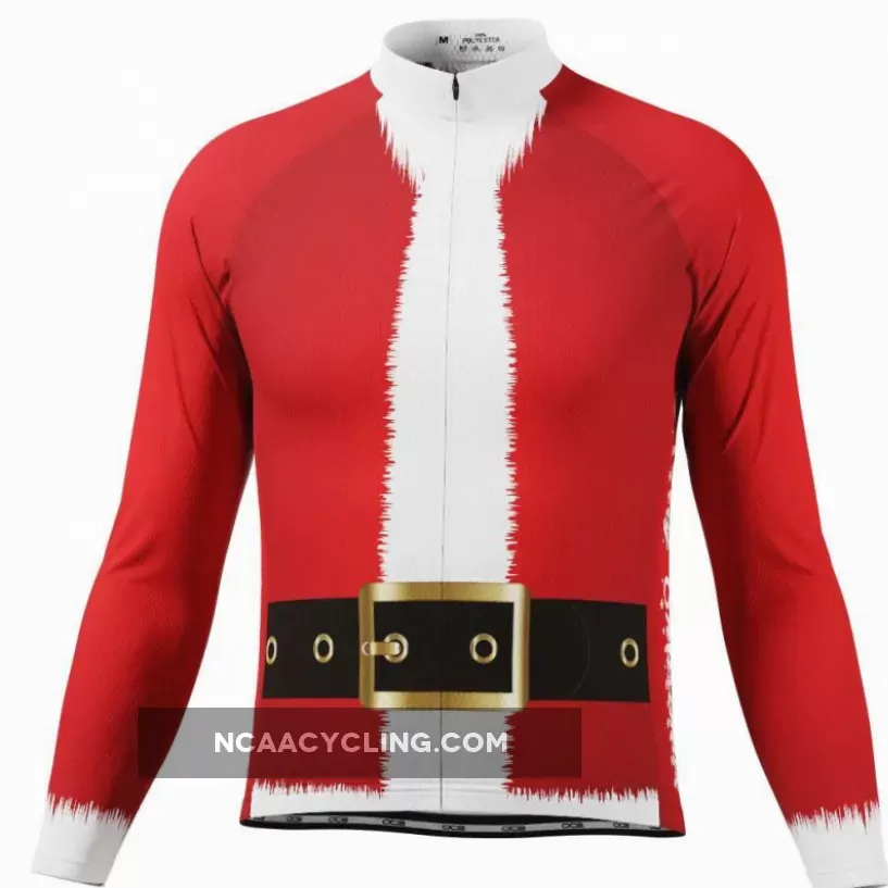 Men's Christmas Santa Fun To Ride Long Sleeve Cycling Jersey