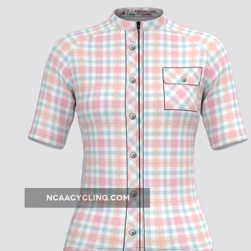 Plaid Checkered Shirt V27 Women's Cycling Jersey To Buy