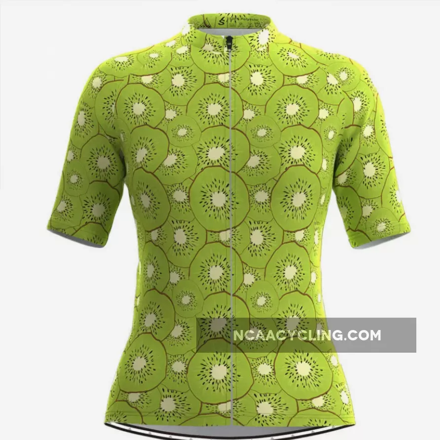 Women's Fruit Print Cycling Jersey - Kiwi To Buy