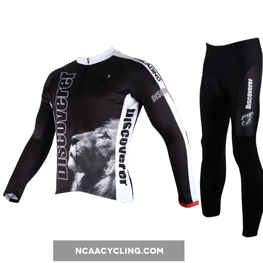 ILPALADINO Discoverer Lion Man's Long-sleeve Cycling Suit Team Kit Nature Wild Animal Jacket T-shirt Summer Suit Spring Autumn Clothes Sportswear Racing Apparel NO.301