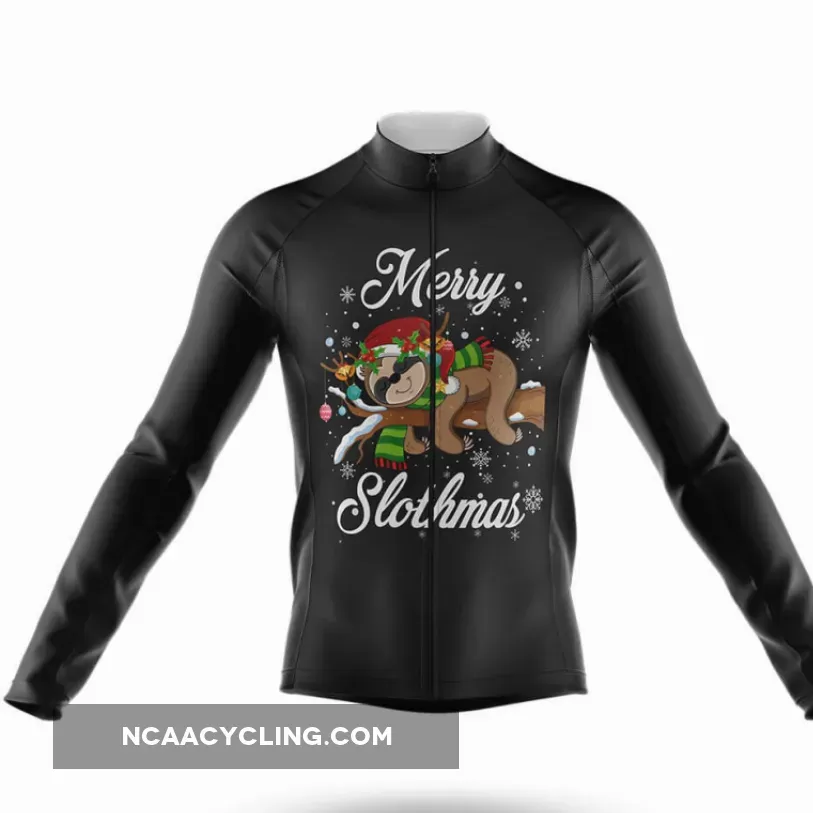 Merry Slothmas - Men's Cycling Kit / Long Sleeve Jersey