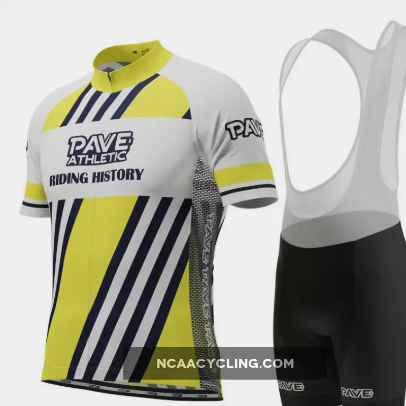PAVE Athletic Retro Auto Yellow Short Sleeve Cycling Kit