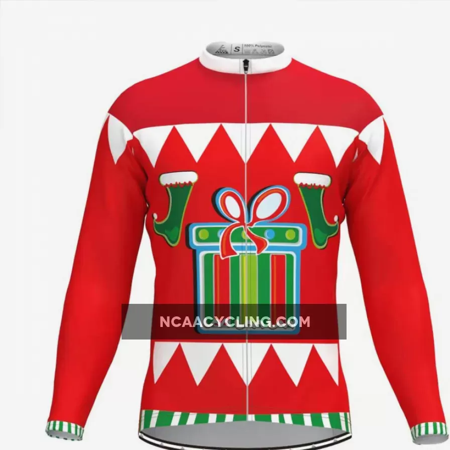 Ugly Christmas Sweater Gift Box LS Cycling Jersey To Buy