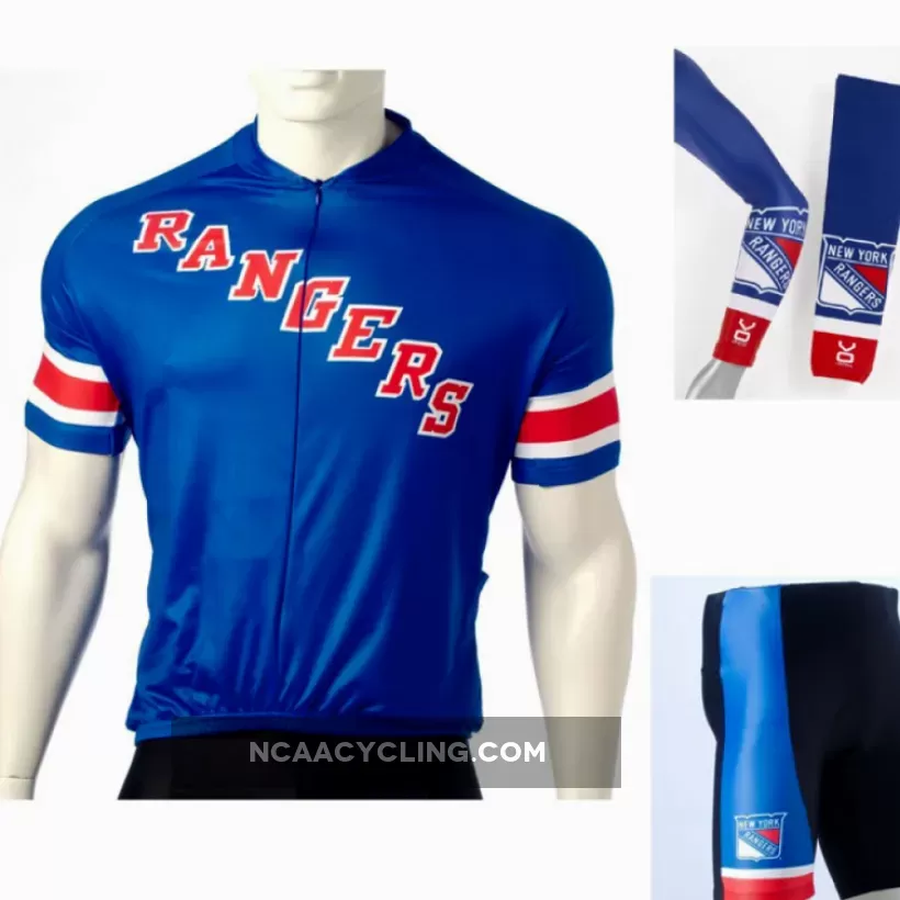 NHL New York Rangers Cycling Jerseys Bib Shorts Arm Warmers