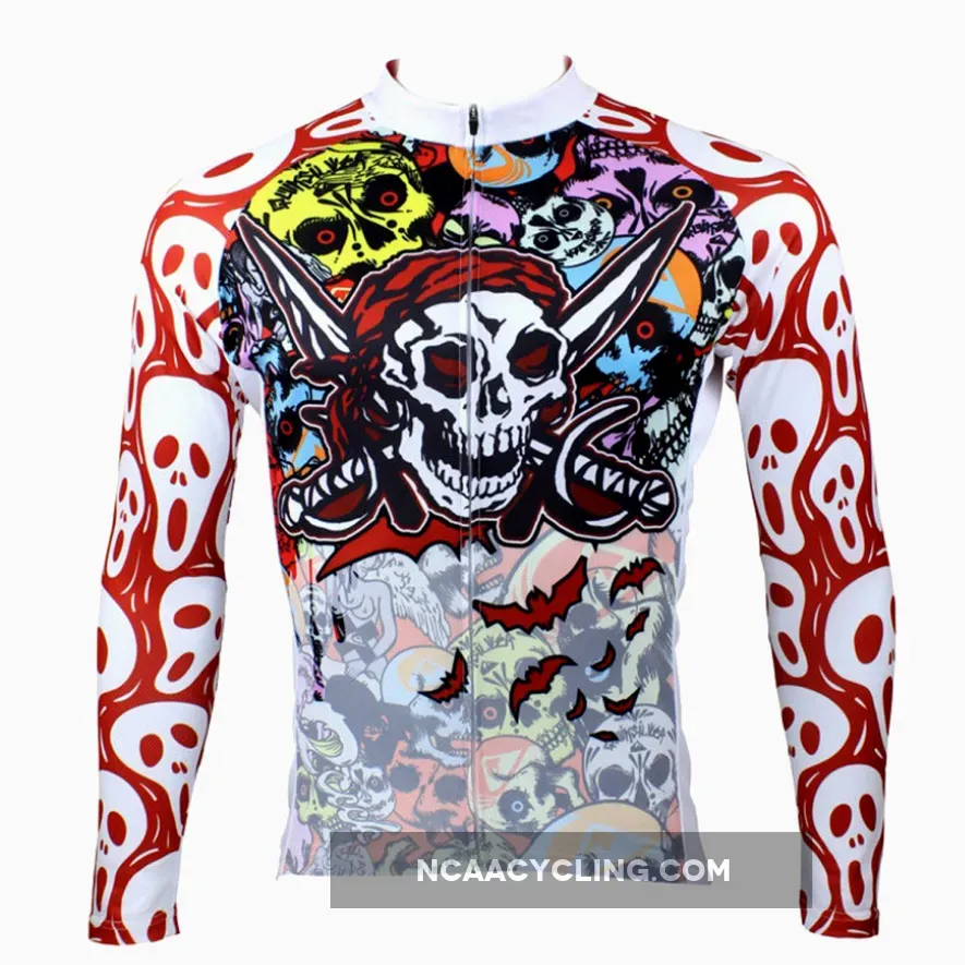 ILPALADINO Skull Men's Long Sleeves Cycling Jersey Pro Cycle Clothing Racing Apparel Outdoor Sports Leisure Biking T-shirt Spring Autumn 088
