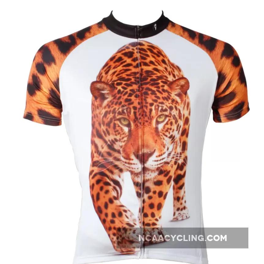 Ilpaladino Approaching Leopards Animal Men's Breathable Quick Dry Short-Sleeve Cycling Jersey Bicycling Shirts Summer Sportswear NO.566
