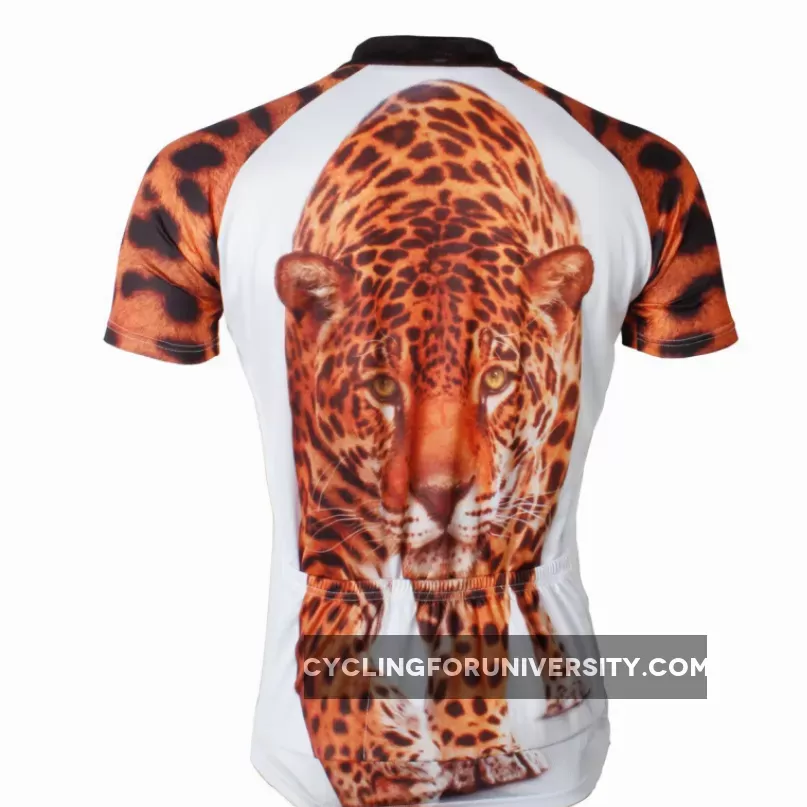 Ilpaladino Approaching Leopards Animal Men's Breathable Quick Dry Short-Sleeve Cycling Jersey Bicycling Shirts Summer Sportswear NO.566